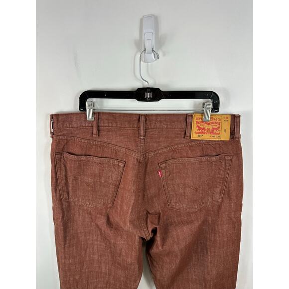 Levi’s 501 White Oak Cone Denim Straight Leg Button Fly Jeans Red 40x34 / 38x33 - Picture 12 of 14